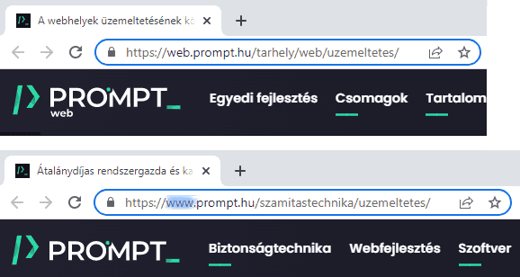 web.prompt.hu vs. www.prompt.hu